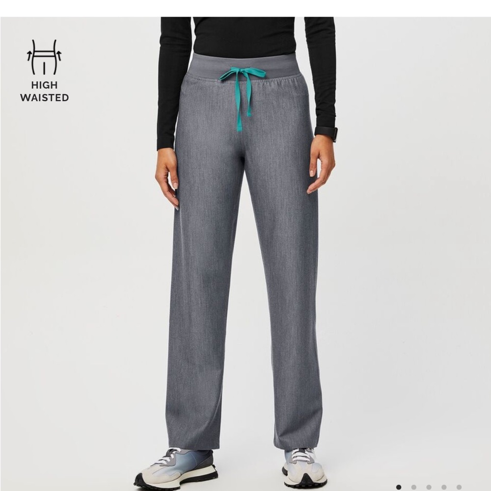 FIGS high waisted Livingston womens scrub pants gray XL soft comfortable nurse